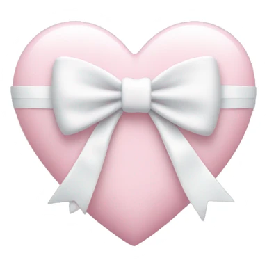 Pastel pink heart with white bow sticker