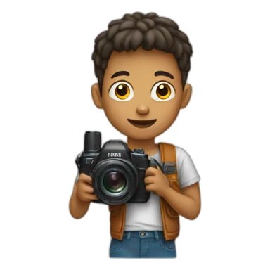 Boy with camera sticker