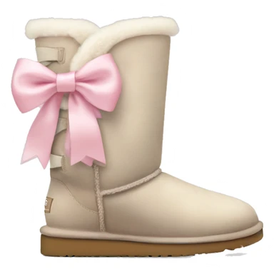 cute pale ugg boots with pale pink ribbon bow sticker
