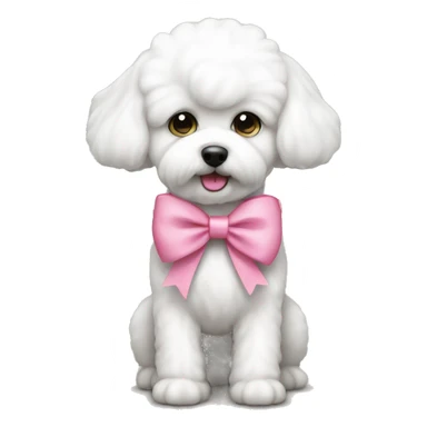 Bichon with pink bow sticker