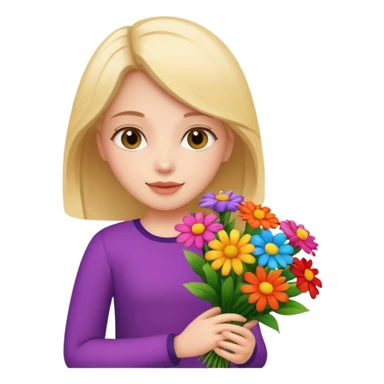 Girl with flower bouquet  sticker