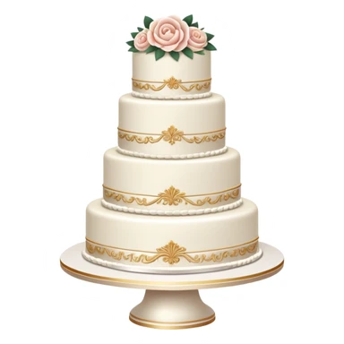 Wedding cake with tiers and decorations sticker