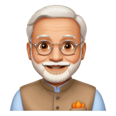 prime minister modi as a friendly emoji, smiling, warm expression sticker