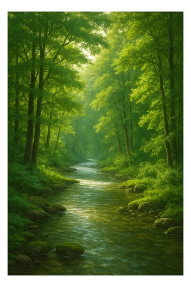 nature theme: river winding through a forest sticker