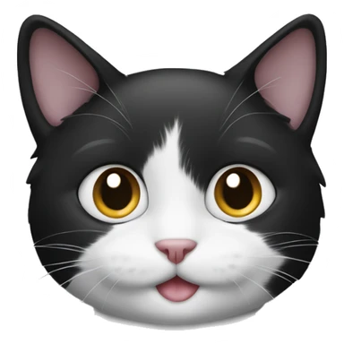 Black and white cat with only white mouth sticker
