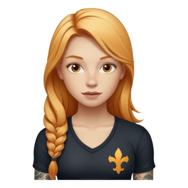 girl with long blonde hair and tattoos and an athletic ginger girl sticker