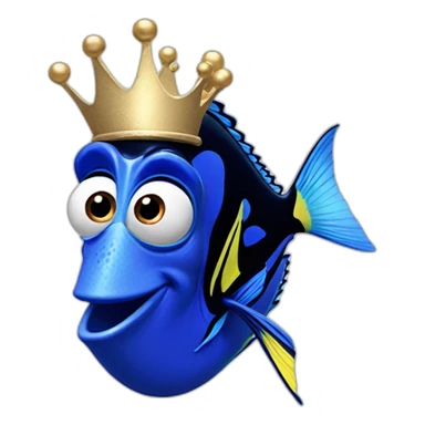 finding dory wearing a crown sticker