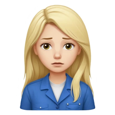 tired blond woman with long hair. she should look like she works in the ffcie  sticker