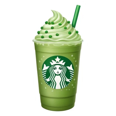 iced matcha starbucks latte with green sprinkles sticker