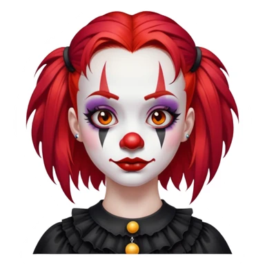 Gothgirl with eyebrow piercings clown red hair sticker