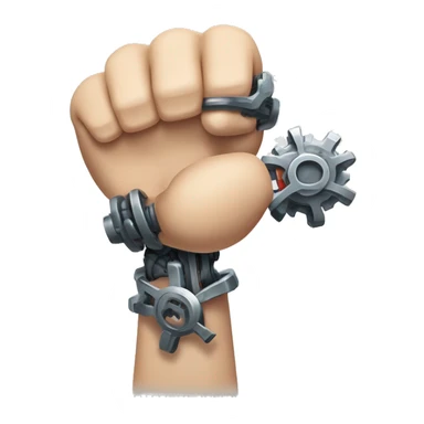 Cyborg arm only flexing bicep and forearm with gears and shocks sticker