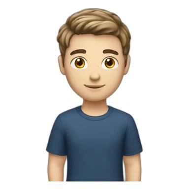 a white male student with very short brown hair with hairstyle French crop sticker