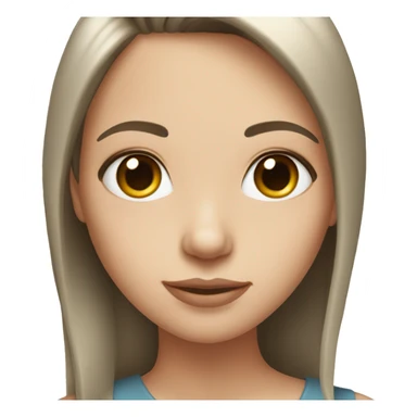 White brunette girl with straight and a pretty face sticker