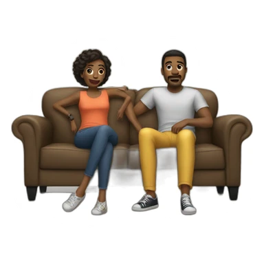 Couple watch movie couch sticker