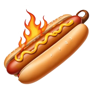 Hand Holding a Flaming Hotdog sticker