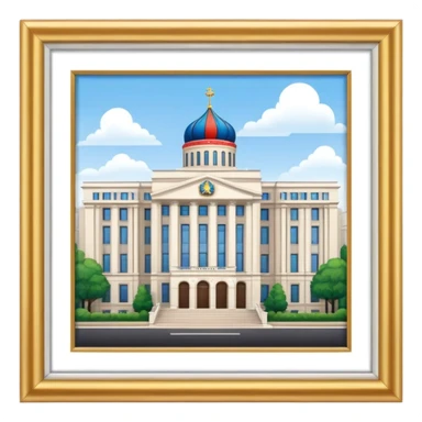 Russian embassy building.  looks realistic. Not a painting, just a building sticker