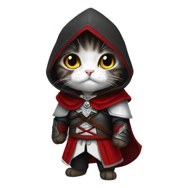 Cat dressed as ezio auditore sticker