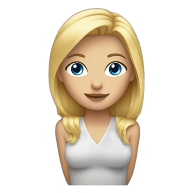 Blonde girl Blue eyes in chair sticker