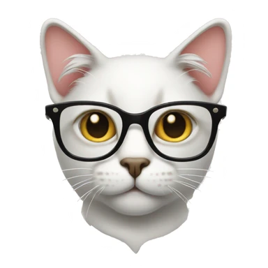 cat in glasses with dollar sign sticker