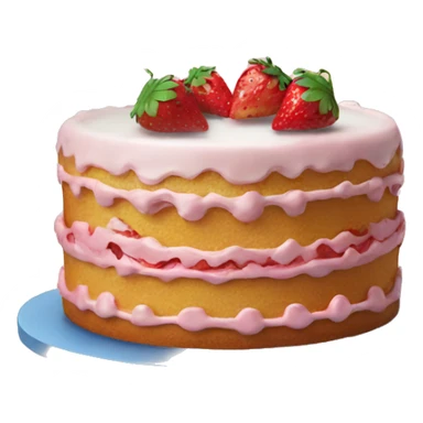 cake with strawberry  sticker