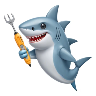 a shark with an screwdrier sticker