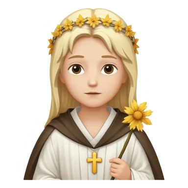 saint dandelion with a saintly expression sticker