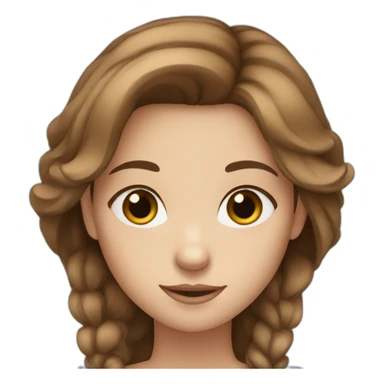 A girl with blue eyes and brown hair sticker