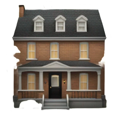 front of a 2 floor brick house in a westmount style with a black d sticker