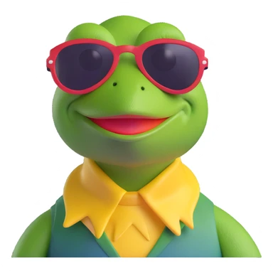 Kermit the Frog wearing super cool sunglasses sticker
