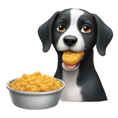 Dog eating food sticker