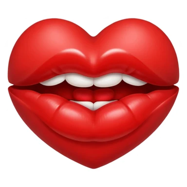 lips and kisses inside a heart sticker