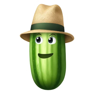 Cucumber wearing a hat sticker