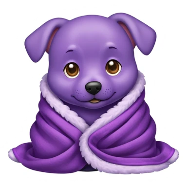 Purple dog in a blanket sticker