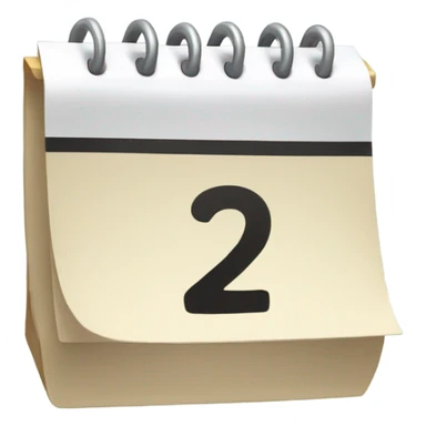 calendar with number 2 sticker
