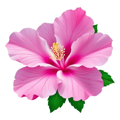 Cinematic Realistic image of a Mugunghwa flower (Rose of Sharon), rendered with delicate petal textures and vibrant pink hues, set against a minimalist background with gentle, diffused lighting that highlights its national significance sticker