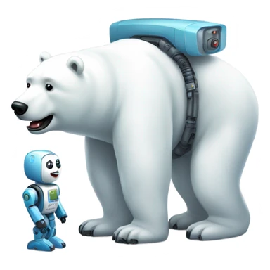 Un oso polar con una pierna robot sticker