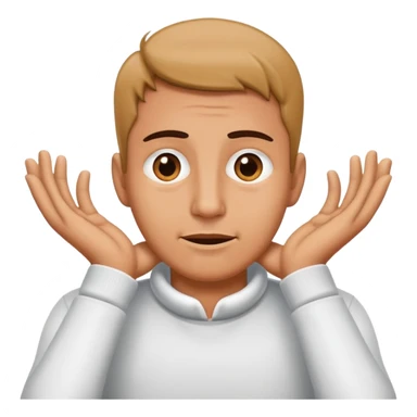 the man holds his hands behind his neck and rolls his eyes sticker