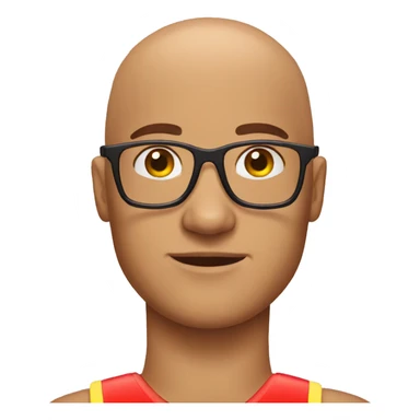 bald lifeguard wearing glasses sticker