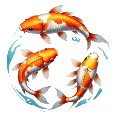 Two koi fish swimming Pisces symbol sticker