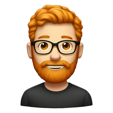 bright ginger man with beard with glasses sticker