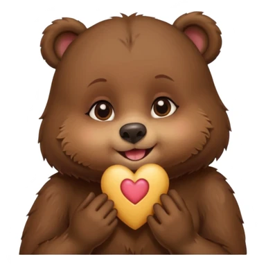 a girl bear kissing / no paw / no hair sticker