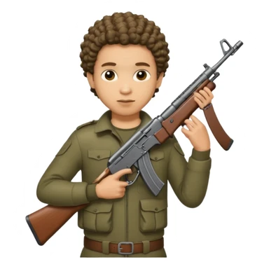 AK47 in hand, light skin male with shortest curly hair  sticker