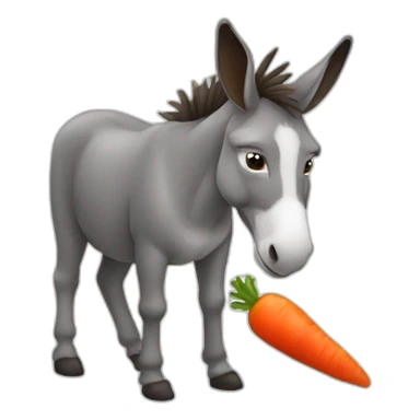 donkey eating carrot sticker