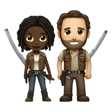 Rick Grimes and Michonne sticker
