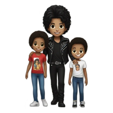 Michael Jackson with a children sticker