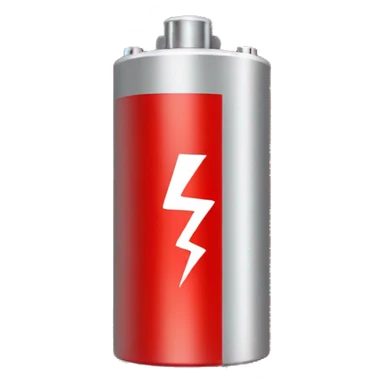 red battery with electric sign sticker