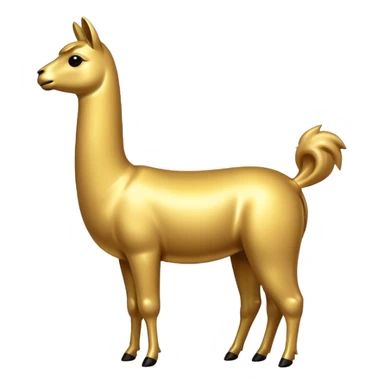 A small golden llama silhouette sticker