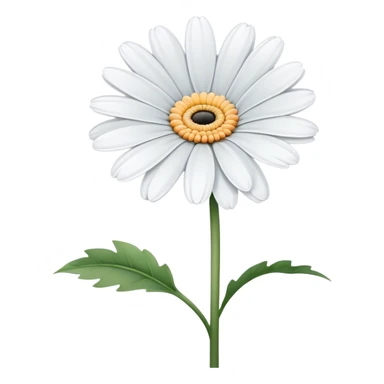 single White Gerbera Daisy, straight stem sticker