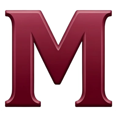 Letter M in maroon color sticker