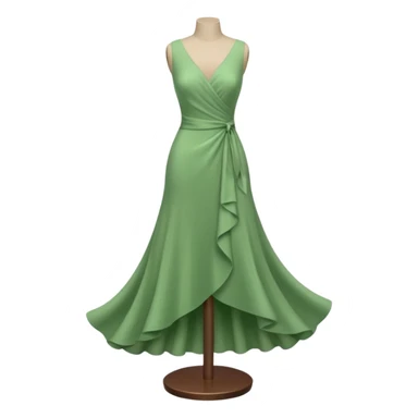 dress mannequin with green dresss sticker